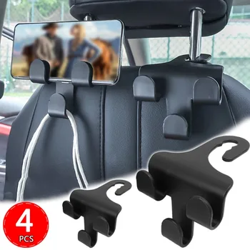 1-4pcs столче за кола облегалка за глава кука задната седалка телефон притежателя монтиране превозно средство съхранение организатор или чанта чанта чанта дрехи палта