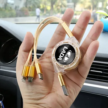 1pcs 3 In 1 Micro USB Type C кабел за зареждане Multi зарядно устройство за Lada Vesta Niva Samara Kalina Largus Priora Xray Granta Cross