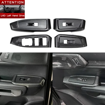 1Set ABS LHD прозорец стъкло лифт подстригване превключвател бутон панел рамка интериор декоративни за Ford Ranger Еверест 2023