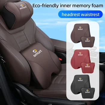 1Set Car Headrest Pillow Lumbar Memory Foam Support Neck Holder For Smart Fortwo 451 450 453 EQ Forfour Coupe Cabrio Crossblade