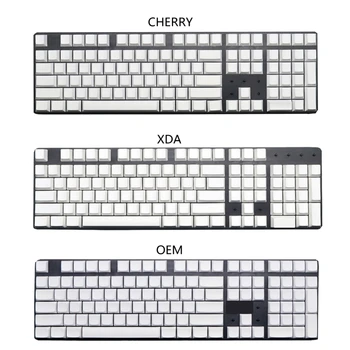 2023 Нов 108Pcs PBT празен DIY клавиатура механична клавиатура Cherry OEM XDA No Print White Keycap Set for Cherry MX Switches