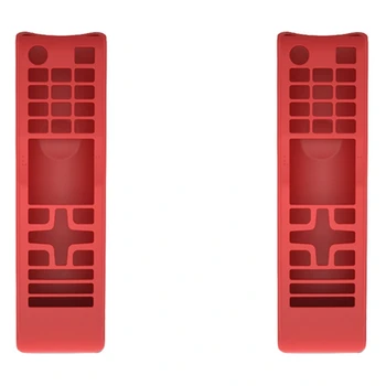 2X силиконов калъф за дистанционно управление защитен капак, подходящ за Samsung TV BN59 AA59 серия дистанционно управление червено