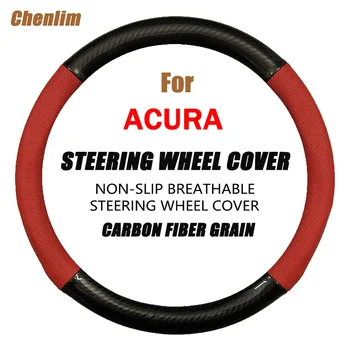 38cm въглеродни влакна кожа кола волана плитка капак мека нехлъзгаща кола волана капак за Acura ILX
