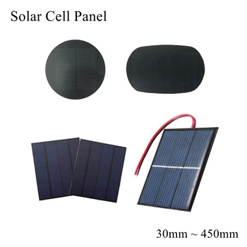  60mm слънчев клетъчен панел 5V 6V 12V мини малък PET модел DIY захранваща батерия зарядно за телефон Светлинна лампа епоксидна дъска монокристална форма