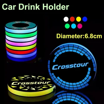 7 цвята кола вода увеселителен парк напитки притежателя за Honda Crosstour декорация светлинен авто чаша мат подложка LED атмосфера светлина стайлинг