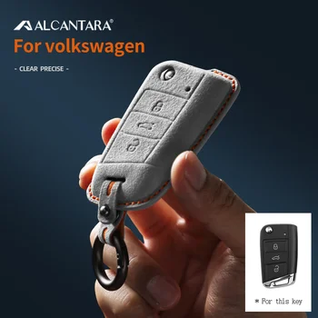 Alcantara Car Key Case Cover Висококачествен ключодържател за VW Volkswagen Golf 7 Gti Mk7 Touran Passat Santana Scirocco Beetle