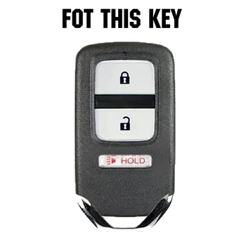 AX 3 бутон силиконов дистанционен ключ случай Fob Shell капак за Honda Fit HR-V Accord Crosstour Ridgeline 2013-2018 Държач за кожа