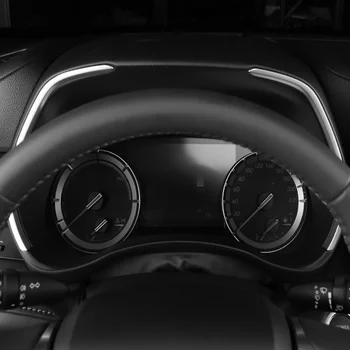 BJMYCYY За Toyota Highlander 2021 2022 Въглеродни влакна инструмент габарит панел капак табло Trim гарнитура лента Виж аксесоари