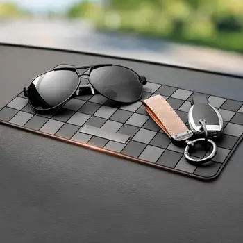 Car Dashboard Mat Anti-slip Grid Pattern Non-magnetic High Temperature Resistant Dashboard Mat for Car Interior Decoration