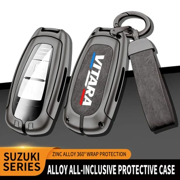 Car TPU цинкова сплав ключ случай чанта за Suzuki Vitara Swift Ignis Car KeyChain Car Metal Key Shell Аксесоари за интериорна декорация