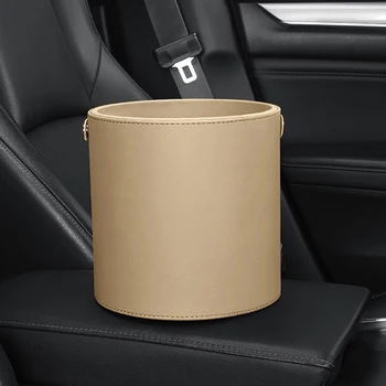 Car Trash Can Organizer Garbage Dump Trash Can Cover Inside the Car Storage Pockets Closeable Portable Cleaning Tool Accessories