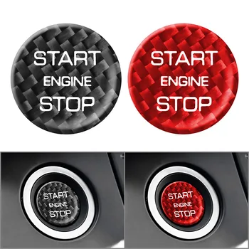Carbon Fiber Car Engine Start Stop Button Trim For Land Rover Discovery Sport Range Rover Sport Discovery 4 Discovery 5 LR4 LR5