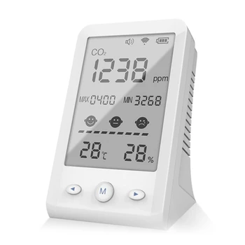 CO2 детектор Монитор за влажност на парникови газове Монитор за качеството на въздуха за вътрешен домашен офис