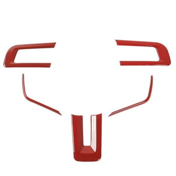 NEW-5Pcs кола червен волан тапицерия рамка капак за Ford Mustang 2015-2019