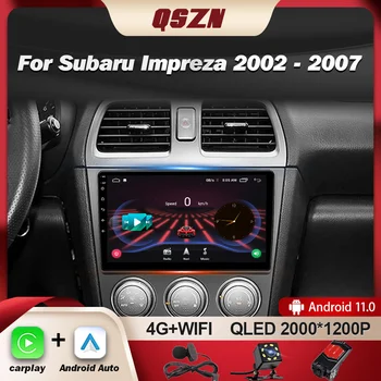 QSZN 2K QLED автомобилно радио за Subaru Impreza GD GG 2002-2007 Мултимедиен видео плейър GPS 4G Carplay Android 12 Autoradio Head Unit