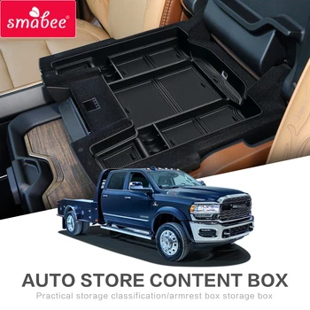 Smabee Car Center Конзола Кутия за съхранение на подлакътници за Dodge RAM 1500 2500 3500 2019 - 2021 Организатор Аксесоари за тави Подреждане Черно