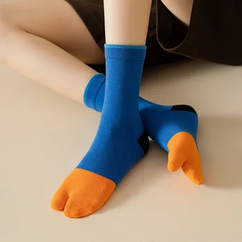 Two Toe Socks Mid-tube Thin Toe Socks Colorful Creative Mens Novelty Socks