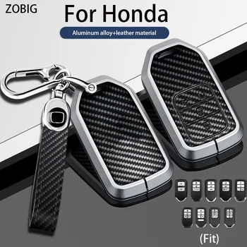 ZOBIG Ключодържател за Honda Car Key Case Shell с ключодържател Подходящ за Honda VEZEL Accord HR-V Fit CRV Odyssey БРИЗ граждански