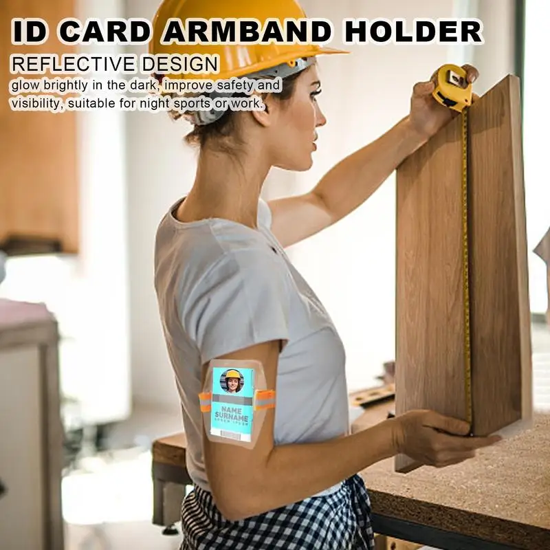 Притежател на лицензионна значка Водоустойчив държач за карта Лента за ръка за ID Arm ID Badge Holder с регулируема каишка за фабрики Офиси . ' - ' . 1