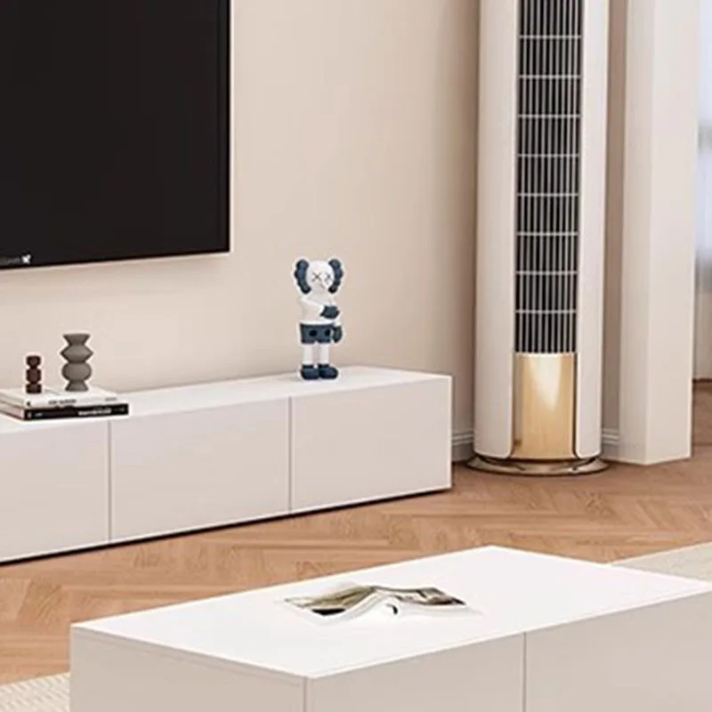 Плаващи бели стойки за телевизор Sofaset Mobile Universal Front Room Рафтове Телевизор Маса Център за съхранение Meuble Кухня Градински мебели . ' - ' . 3