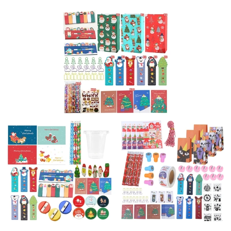 Dropship Детски канцеларски комплекти Коледни канцеларски материали Подаръчен комплект Комплект гумички Подаръци Chrismas . ' - ' . 1