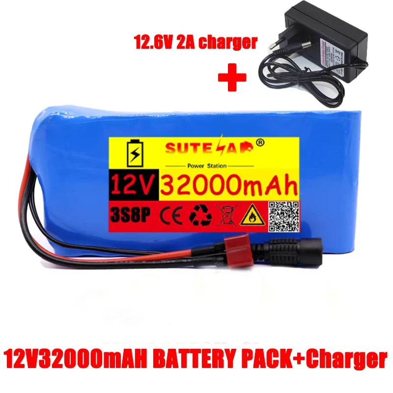18650 литиева батерия, 12v3200mah 3s8p + BMS защитна платка + 12.6v2a ЗАРЯДНО + безплатна доставка . ' - ' . 0