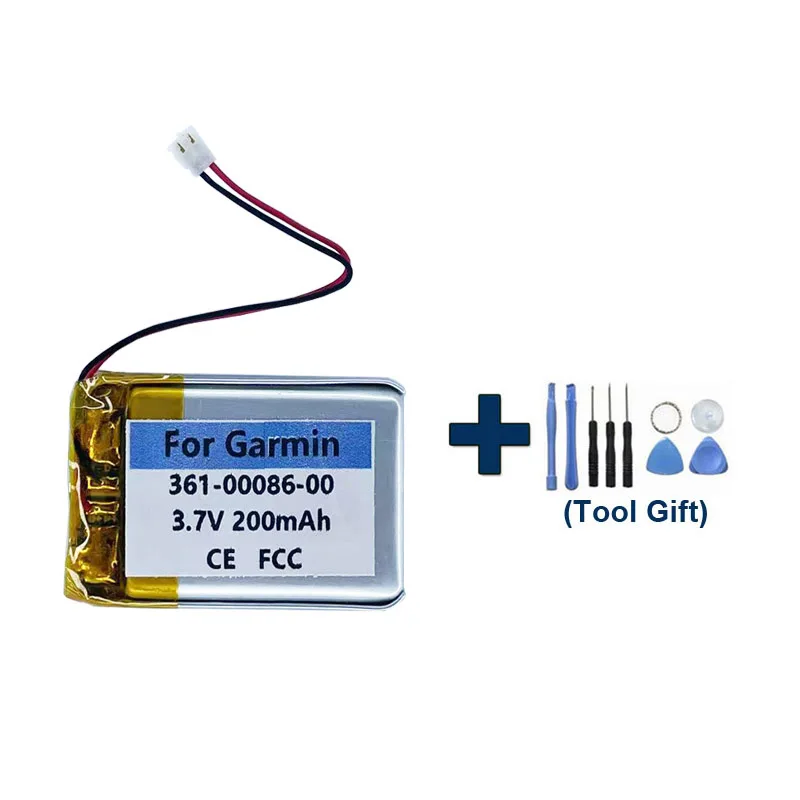 Инструменти Подарък + 200mAh 361-00086-00 Батерия за Garmin Forerunner 220 225 235 630 645 735XT Подход G10 S20 361-00072-00 GPS часовник . ' - ' . 1