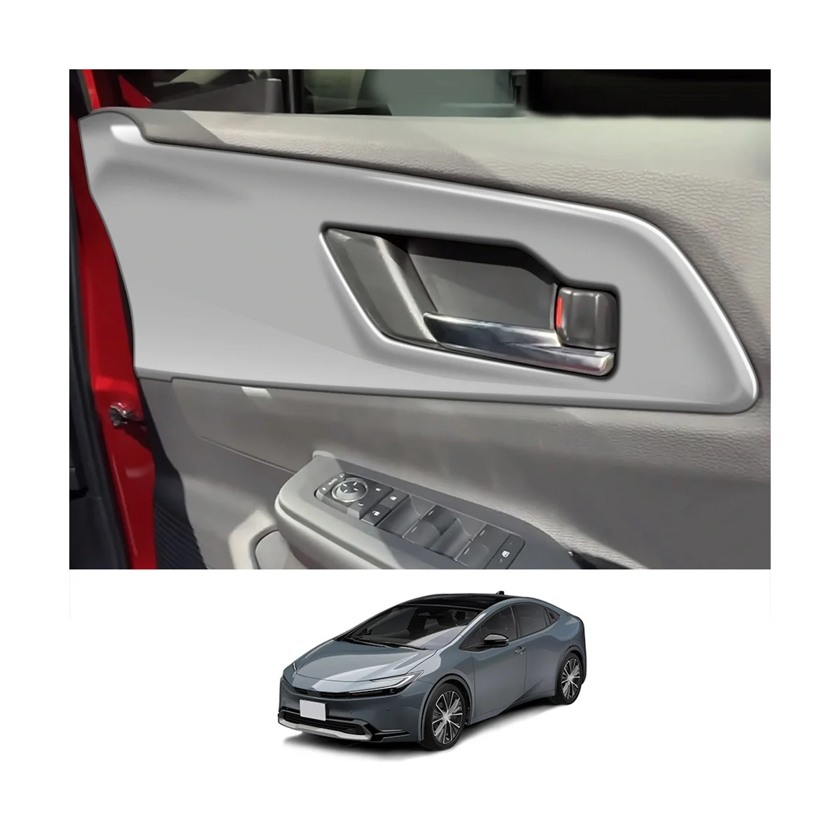 Car Silver вътрешна дръжка панел интериорен панел за Toyota Prius Prius 60 Series 2020-2023 Аксесоари за кола . ' - ' . 2