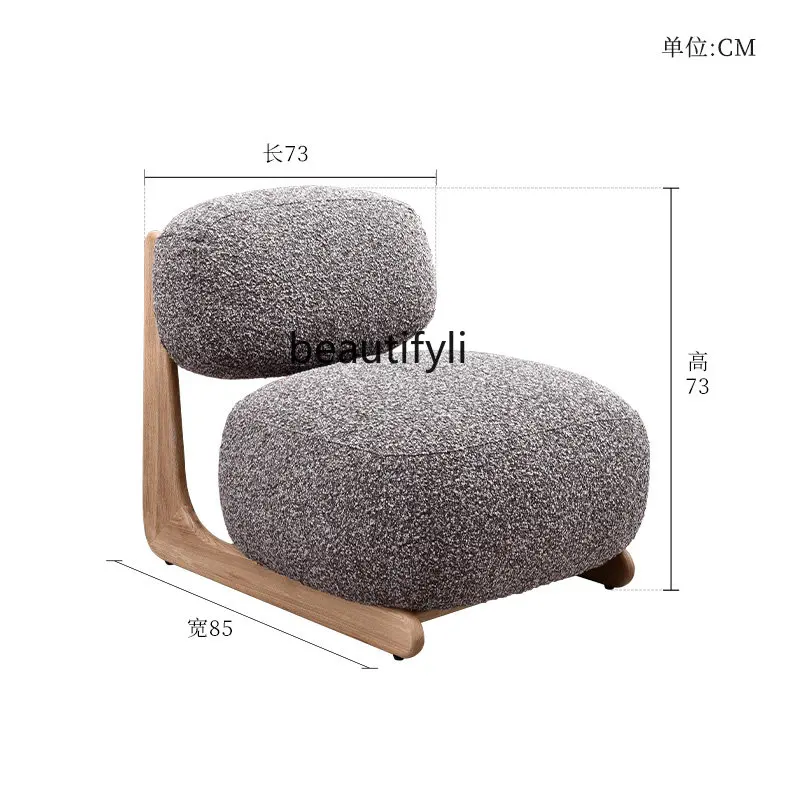 Модерен минималистичен стол памук бельо масивно дърво диван хол балкон домашен стол . ' - ' . 4