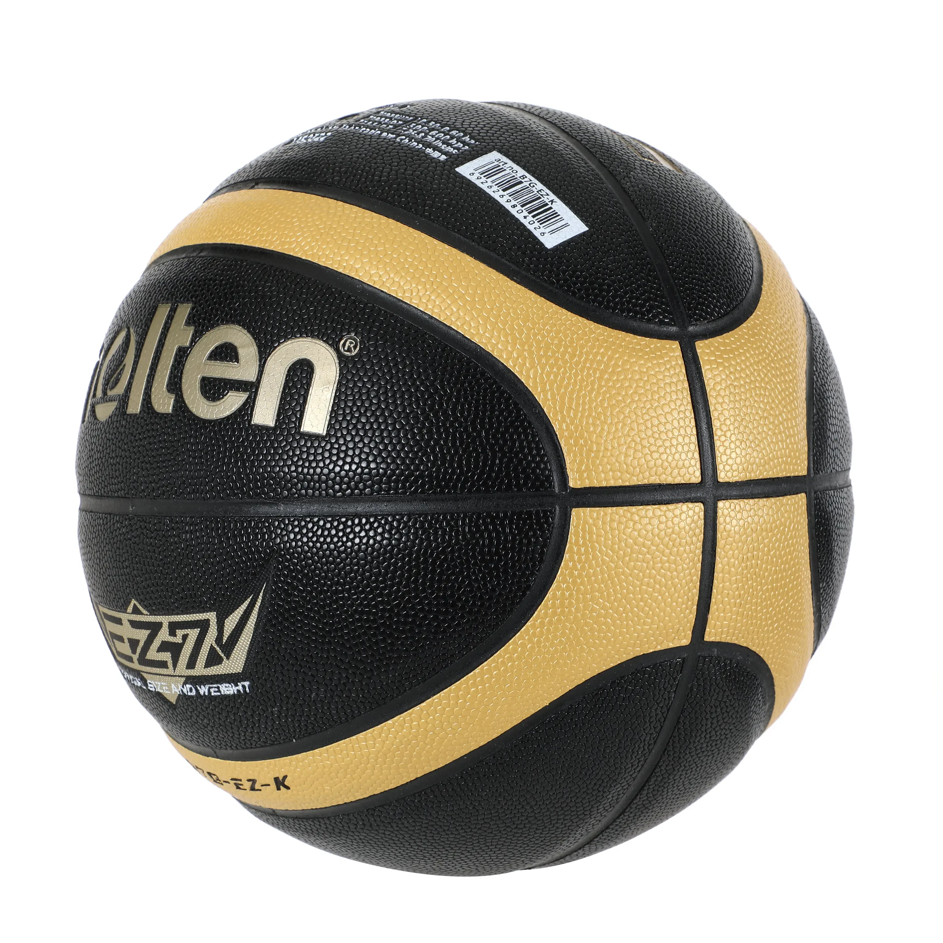 Разтопен размер 5 6 7 Баскетбол EZ-K черно злато PU на открито вътрешни топки жени младежки мъж мач обучение Basketalls . ' - ' . 1