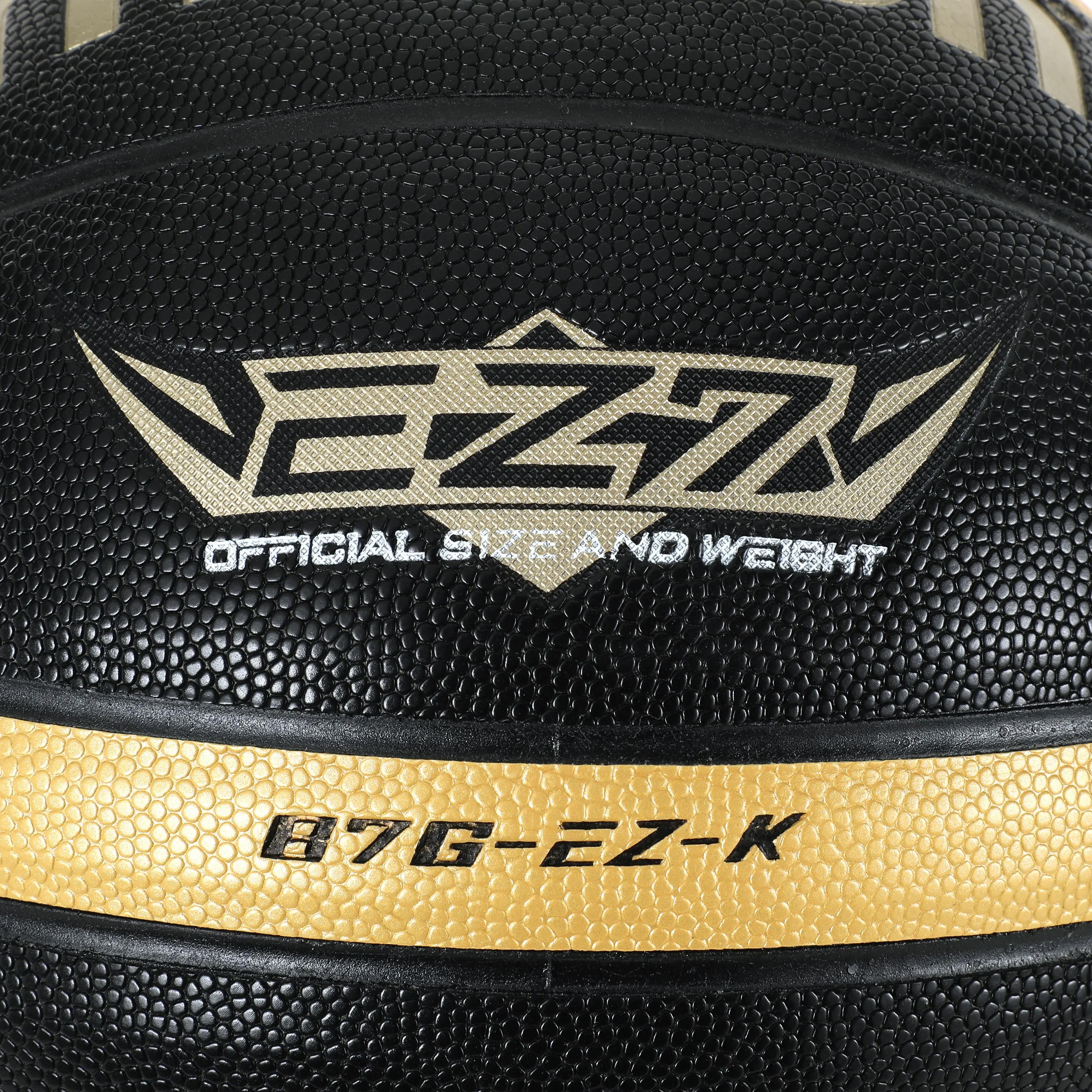 Разтопен размер 5 6 7 Баскетбол EZ-K черно злато PU на открито вътрешни топки жени младежки мъж мач обучение Basketalls . ' - ' . 3