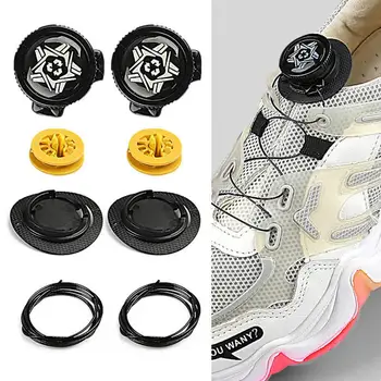 Автоматична ключалка въже обувка метална тел въртящи се връзки за обувки мини размер лек лесен за инсталиране бързо заключване обувки аксесоари