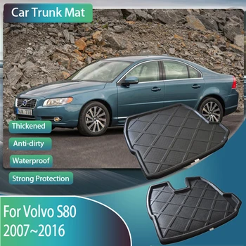 Автомобилни задни стелки за багажник за Volvo S80 S80L 2007 ~ 2016 Анти-мръсен EVA ботуши килими Подложки за съхранение на багаж Тава Товарни калници Авто аксесоари