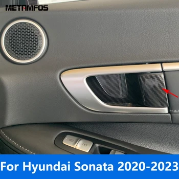 Вътрешна дръжка на вратата Капак на купата за Hyundai Sonata 2020 2021 2022 2023 Интериорни аксесоари за панел от въглеродни влакна Стайлинг на автомобили