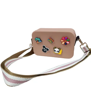 Гореща продажба момичета сладък силиконова монета чанта среден цип чанта деца прекрасен чанта чанта нов дизайн рамо торбичка мъкна мъкна