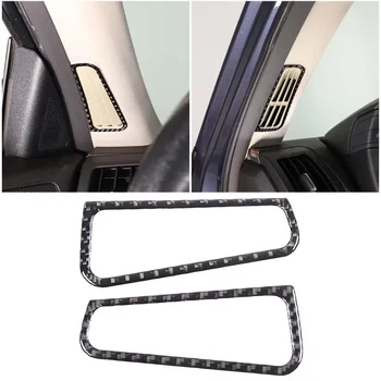 За 2007-2013 Infiniti G25 G35 G37 меки въглеродни влакна кола табло въздух изход рамка от двете страни стикер аксесоари за кола