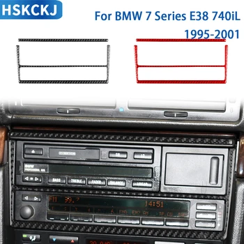 За BMW Серия 7 E38 740iL 1995-2001 Аксесоари Карбон влакна кола интериор CD радио декоративна рамка подстригване стикер декорация