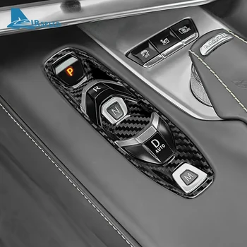 за Chevrolet Corvette C8 2020 2021 2022 2023 Истинска твърда въглеродна конзола за кола Стикер за бутон за превключване на предавките Авто аксесоари