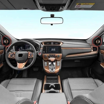 За Honda CRV CR-V 17-21 праскова дърво зърно прозорец A-колона високоговорител покрива предна / задна врата аудио високоговорител подстригване пръстени