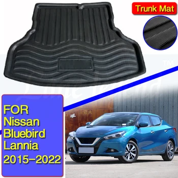 За Nissan Bluebird Lannia 2015 2016 2017-2022 Кола задна багажник мат етаж багажник тава лайнер товарен удар кал килим нехлъзгаща се подложка