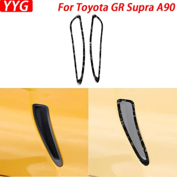 За Toyota GR Supra A90 2020-2023 Ковани въглеродни влакна двигател Hood Air Vent панел Trim Cover Car интериор аксесоари стикер