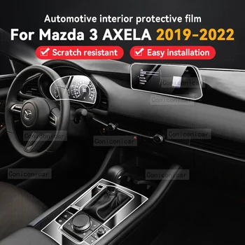 За Мазда 3 Аксела 2017 2018 2020 2021 Централна конзола за врати на автомобили Навигация на предавките Пълен комплект интериорни корнизи TPU HD протектор филм