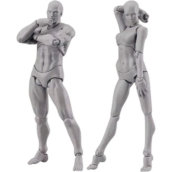 Кукла за тяло, художници Маникин Blockhead Jointed Манекен Рисуване Фигури Мъжки + Женски Set