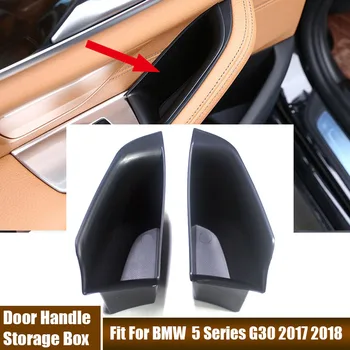 Кутия за съхранение на врати за автомобили Fit За BMW Серия 5 G30 2017 2018 Врата Двете странични дръжки кутии за съхранение Телефон тава интериор Аксесоари за кола