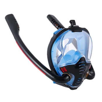 Маска за гмуркане с шнорхел Двойна тръба Силиконова пълна суха маска за гмуркане Маска за плуване за възрастни Очила за гмуркане Самостоятелно подводно дишане