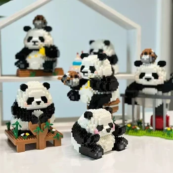 Микро-сглобени малки частици образователни играчки Градивни блокове Детски подаръци Момчета и момичета Panda 3D пъзел орнаменти