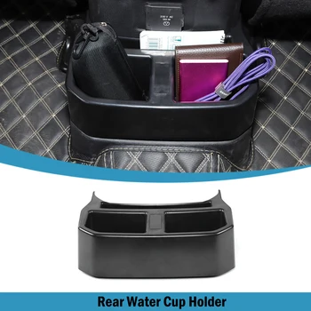 Монтирани на конзолата задни държачи за чаши за вода Организатор на напитки за Jeep Wrangler JL 2018-2024 Gladiator JT 2020-2024 Интериор на автомобил Черен