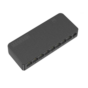 мрежов комутатор Mini 8Ports Ethernet комутатор 100Mbps високопроизводителен интелигентен превключвател RJ45 хъб интернет инжектор, EU Plug