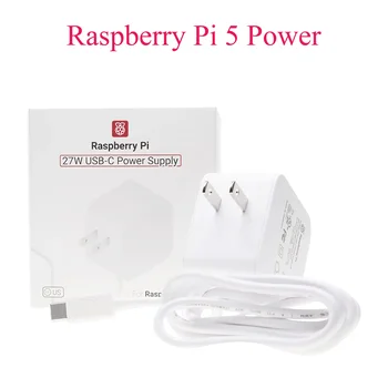Оригинално захранване Raspberry Pi 5.1V 5A адаптер 27W USB-C поддръжка PD стандартно зарядно устройство за захранване US / UK / EU щепсел за Raspberry Pi 5