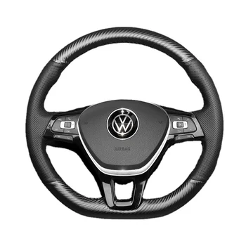Персонализиран ръчен капак на волана за кола за Volkswagen Golf 6 Golf 7 Golf R 7.5 Magotan аксесоари за кола от естествена кожа